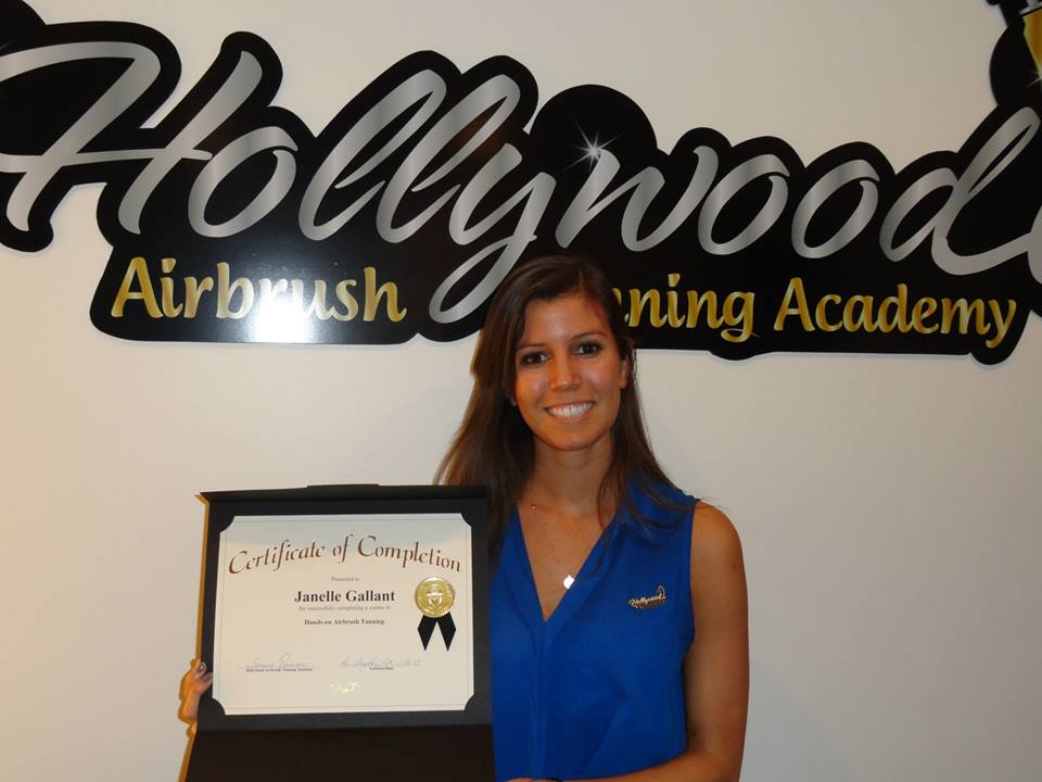 Hollywood Airbrush Tanning Academy’s Latest Student Janelle Gallant Starts Her Own Mobile Spray Tanning Business Golden Gal in Newport Beach, California